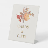 Moderne Rustieke Herfst Boho Bloem Bruiloft Reclamebord Met Voetstuk (Voorkant)