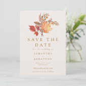 Moderne Rustieke Herfst Boho Bloem Bruiloft Save The Date (Staand voorkant)