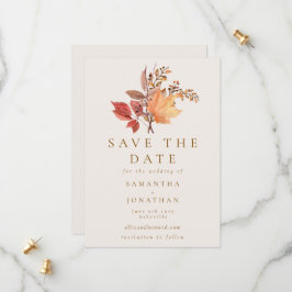 Moderne Rustieke Herfst Boho Bloem Bruiloft Save The Date