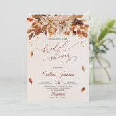 Moderne rustieke herfst en herfst bloemenbladeren kaart (Staand voorkant)