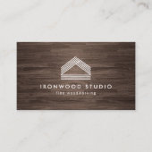 Moderne Rustieke Houtbewerkingsstudio Visitekaartje (Voorkant)