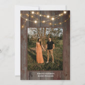 Moderne Rustieke Houten Bloem Licht Bruiloft Save The Date (Achterkant)