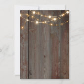 Moderne Rustieke Houten Bloem Lichtjes Bruiloft Kaart (Achterkant)