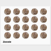 Moderne rustieke Houten Kerstmis Sneeuwvlok Ronde Sticker (Vel)