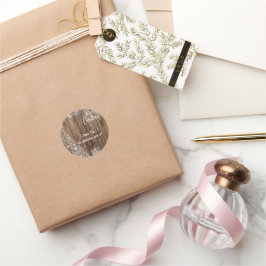 Moderne rustieke Houten Kerstmis Sneeuwvlok Ronde Sticker