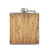 Moderne rustieke houten monogram naam + Initiaal Heupfles (Achterkant)