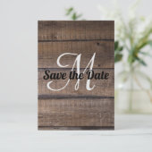 Moderne Rustieke Houten Save the Date Aankondiging (Staand voorkant)