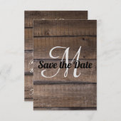 Moderne Rustieke Houten Save the Date Aankondiging (Voorkant / Achterkant)