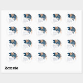 Moderne rustieke Indigo Elegante bruiloft dank u Ronde Sticker (Vel)