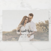 Moderne rustieke kalligrafie foto de avond ervoor likeurfles etiket (Enkel label)