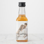 Moderne rustieke kalligrafie foto de avond ervoor likeurfles etiket (Voorkant)