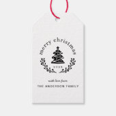 Moderne Rustieke Kerstboom Bol Kerstmis Cadeaulabel (Voorkant)