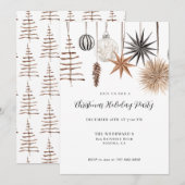 Moderne Rustieke Kerstvakantiefeest Kaart (Voorkant / Achterkant)