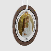 Moderne rustieke koppels eerste kerst verloofd ornament (voorkant)