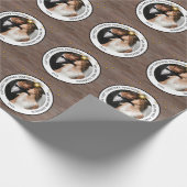 Moderne rustieke koppels eerste kerstmis samen cadeaupapier (Hoek)