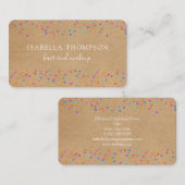 Moderne rustieke Kraft Regenboog Sparkles Visitekaartje (Voorkant / Achterkant)