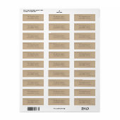 Moderne rustieke Kraft retouradres Etiket (Full Sheet)