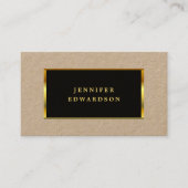 Moderne rustieke kraft zwart goud professional visitekaartje (Voorkant)