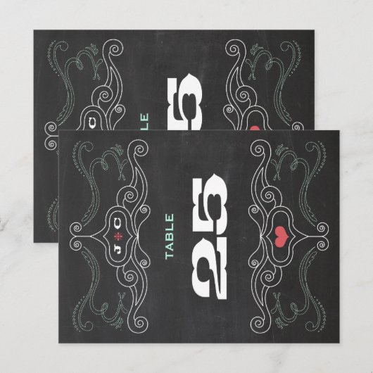 Moderne rustieke krijtbord typografie bruiloft briefkaart (Voorkant / Achterkant)