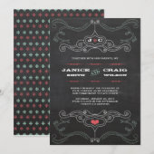 Moderne rustieke krijtbord typografie bruiloft kaart (Voorkant / Achterkant)