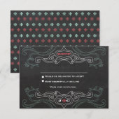 Moderne rustieke krijtbord typografie bruiloft kaart (Voorkant / Achterkant)