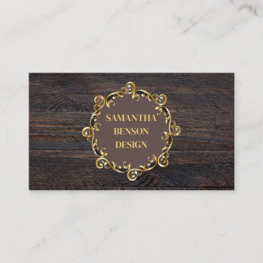 Moderne rustieke landelijke stijl hout interieur o visitekaartje (Voorkant)