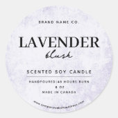 Moderne rustieke lavendel ronde sticker (Voorkant)