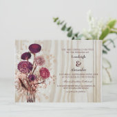 Moderne rustieke lichte houten bruiloft kaart (Staand voorkant)