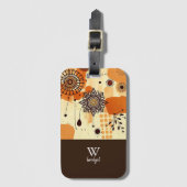 Moderne Rustieke Mandala Herfst Aardse Bloemen Bagagelabel (Voorkant (verticaal))