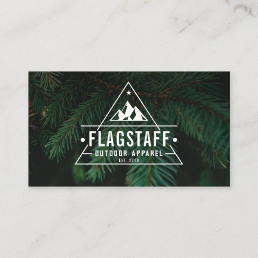 Moderne rustieke mannelijke berg outdoor goederen visitekaartje (Voorkant)