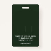 Moderne Rustieke Mannelijke Mountain Tree Arborist Badge (Achterkant)