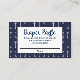 Moderne Rustieke Marine & Witte Wolf Luier Raffle Informatiekaartje