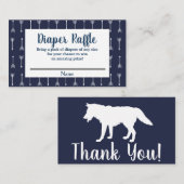 Moderne Rustieke Marine & Witte Wolf Luier Raffle Informatiekaartje (Voorkant / Achterkant)