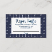 Moderne Rustieke Marine & Witte Wolf Luier Raffle Informatiekaartje (Voorkant)