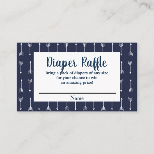 Moderne Rustieke Marine & Witte Wolf Luier Raffle Informatiekaartje (Voorkant)