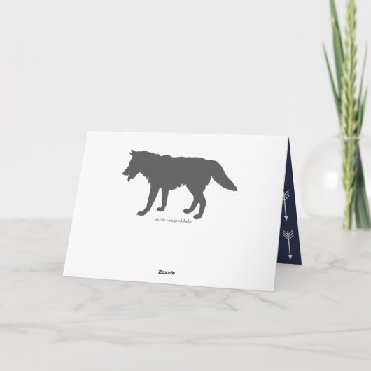 Moderne Rustieke Marine & Witte Wolf Pijlen Dank u Bedankkaart (Achterkant)