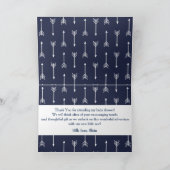 Moderne Rustieke Marine & Witte Wolf Pijlen Dank u Bedankkaart (Binnen)