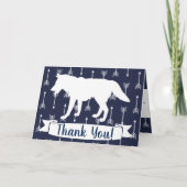 Moderne Rustieke Marine & Witte Wolf Pijlen Dank u Bedankkaart (Voorkant)