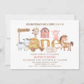 Moderne rustieke Meisjes Een Boerderij 1e Verjaard Kaart (Voorkant)