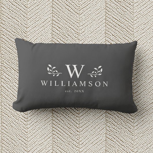 Moderne Rustieke Monogram Aangepaste Familienaam G Kussen