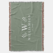 Moderne Rustieke Monogram Aangepaste Familienaam S Deken (Voorkant Verticaal)