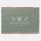 Moderne Rustieke Monogram Aangepaste Familienaam S Deken (Voorkant)