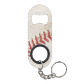 Moderne rustieke monogram honkbal achtergrond mini flessenopener (Achterkant)