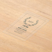 Moderne Rustieke Monogram 'Ik Doe BBQ' Koppels Bru Acryl Uitnodigingen (Laagn)