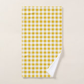 Moderne rustieke mosterd geel gingham cheques bad handdoek (Handdoek)
