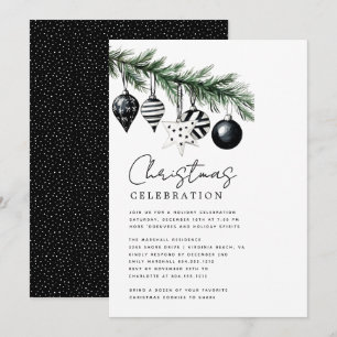 Moderne Rustieke Natuur Kerstfeest Uitnodiging
