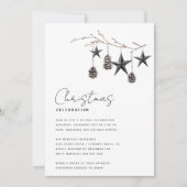 Moderne rustieke Natuur Kerstfeest Uitnodiging (Voorkant)