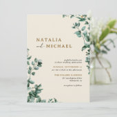 Moderne rustieke Neutrale Beige + Groene Eenvoudig Kaart (Staand voorkant)