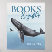Moderne rustieke oceaan Baby shower boeken en gesc Poster (Voorkant)