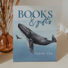 Moderne rustieke oceaan Baby shower boeken en gesc Reclamebord Met Voetstuk